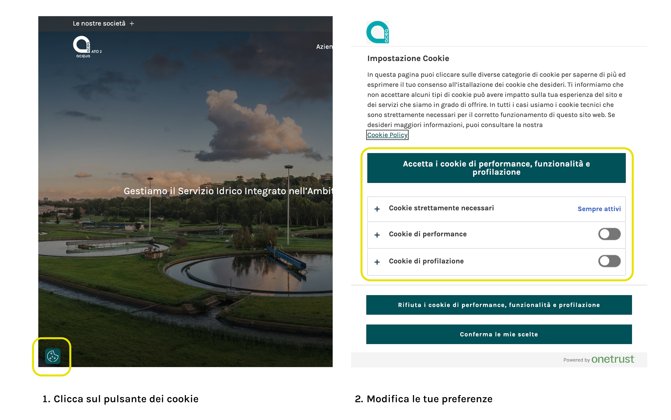 Tutorial cookie panel